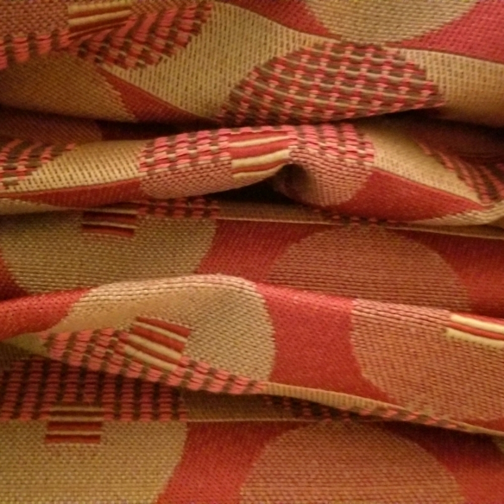 Upholstery fabric; rust, gold, red accents; 60 inches wide, about 2.56 yards